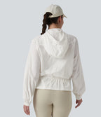 Coupe-vent casual à capuche avec cordon de serrage et poches