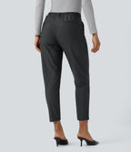 Pantalon Halara Flex™ taille mi-haute à cordon, effet rayé, coupe fuselée avec poches