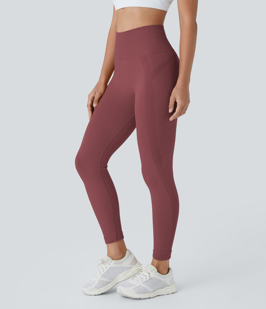 Legging yoga 7/8 taille haute froncé sans couture OneForm Seamless Flow