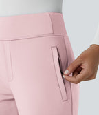 Pantalon tailleur évasé taille mi-haute Halara Flex™ DayStretch avec zip latéral et poches