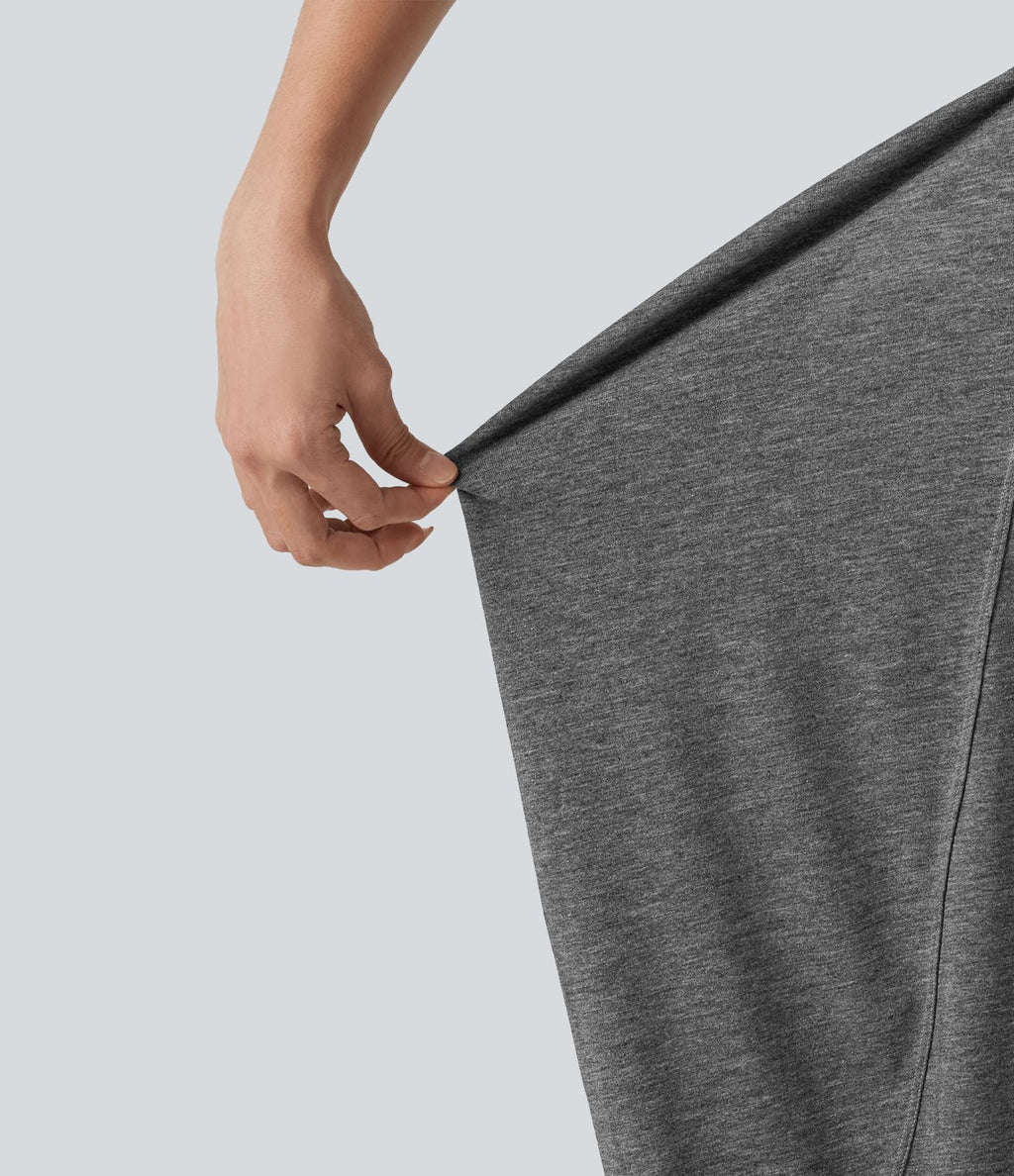 Robe longue casual drapée sans manches à dos ajouré avec poches