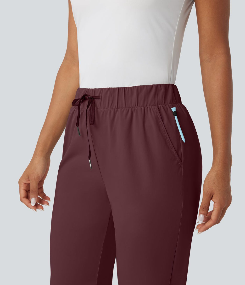 Pantalon golf fuselé taille haute cordon poches séchage rapide - Poche tee de golf