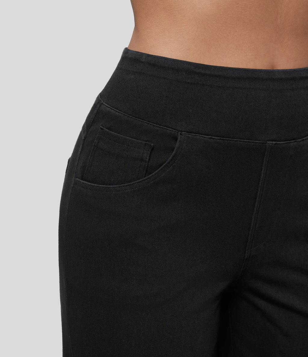 Halara Flex™ Jean Large Travail à Taille Haute Poches Multiples et Tricot Extensible