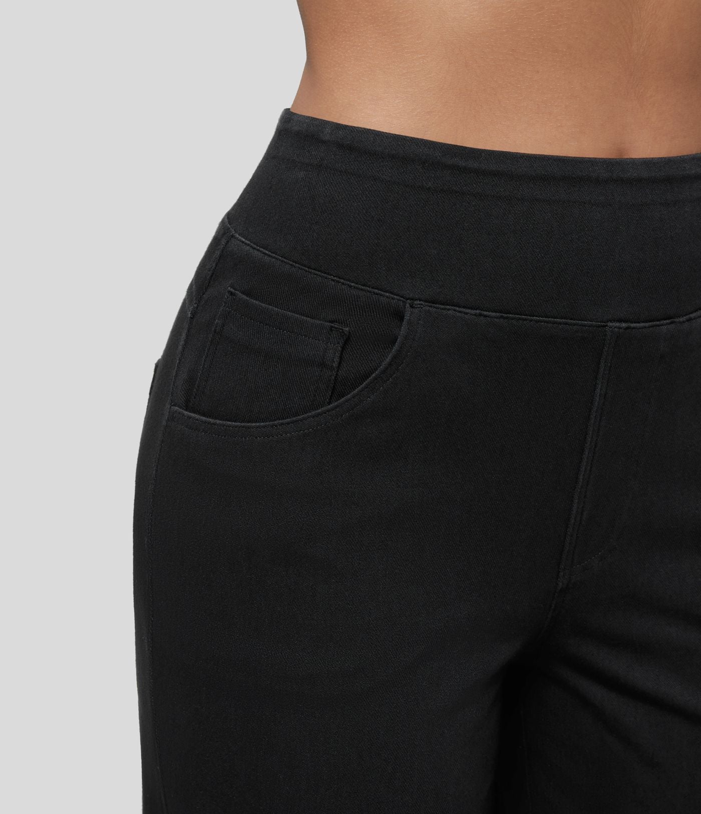 Halara Flex™ Jean Large Travail à Taille Haute Poches Multiples et Tricot Extensible