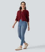 Legging denim Halara Flex™ 7/8 skinny push-up gainant taille haute avec poches