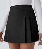 Mini-jupe plissée taille haute 2-en-1 avec fermeture éclair invisible