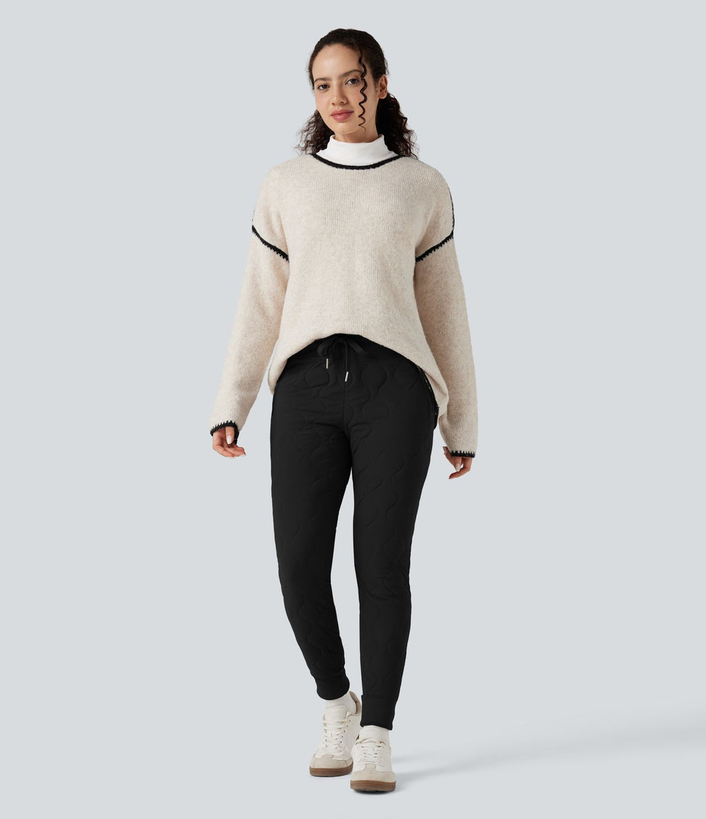 Jogging matelassé casual PuffFlex taille haute avec cordon de serrage et poches