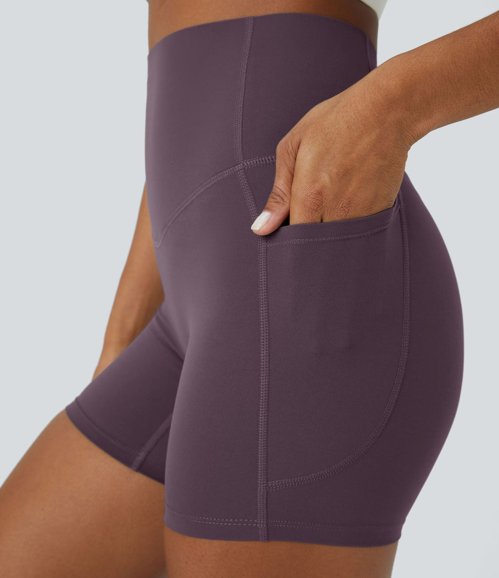 Short cycliste d'entraînement gainant taille haute UltraSculpt™ SoCinched à poches latérales 12,5 cm