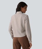 Chemise tailleur à rayures manches longues