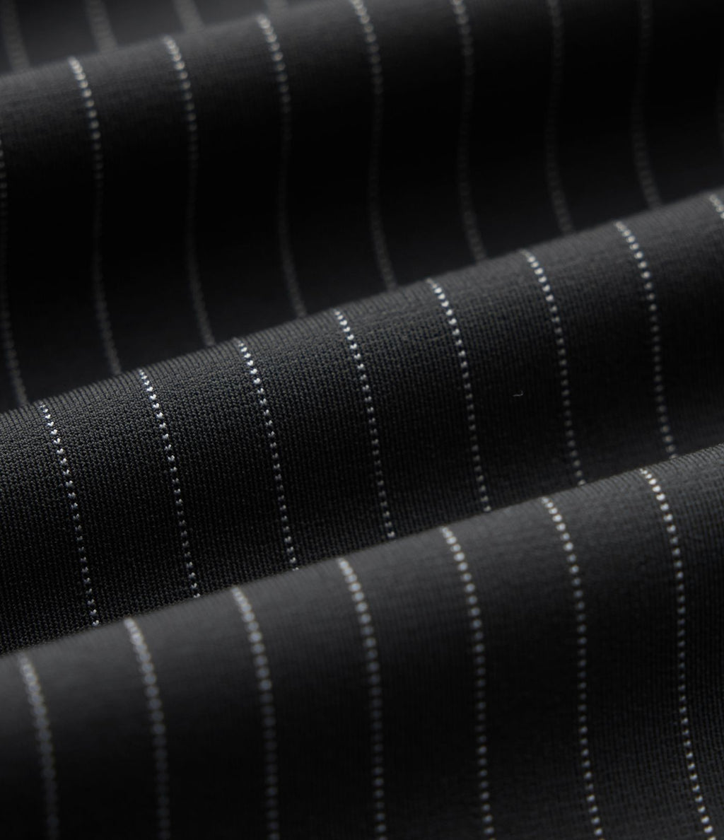 Pantalon tailleur large taille haute à rayures avec poches