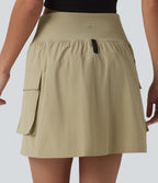 Jupe mini de randonnée 2 en 1 taille haute avec cordon de serrage et poches