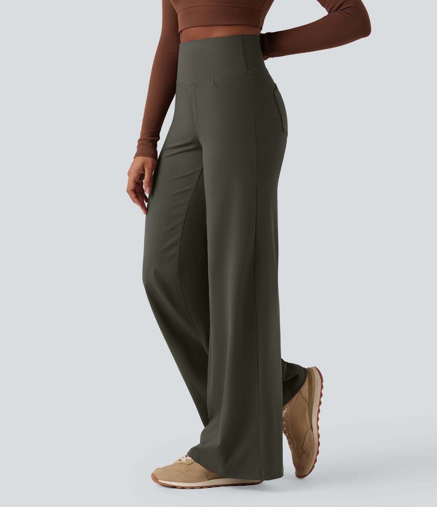 Pantalon yoga large gainant taille haute DayStretch avec poches