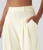 Pantalon de travail Halara Flex™ barrel côtelé, taille haute, avec poches