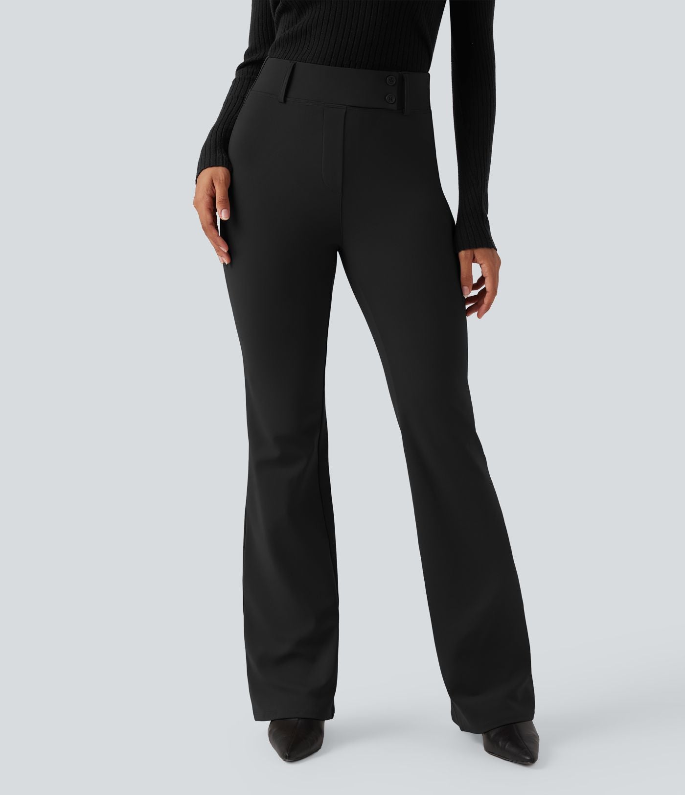 Pantalon tailleur évasé taille haute avec poches Halara Flex™