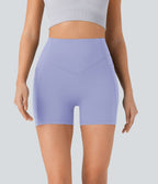 Short cycliste 12,5 cm d'entraînement gainant galbant taille haute avec effet scrunch et poches Halara UltraSculpt™