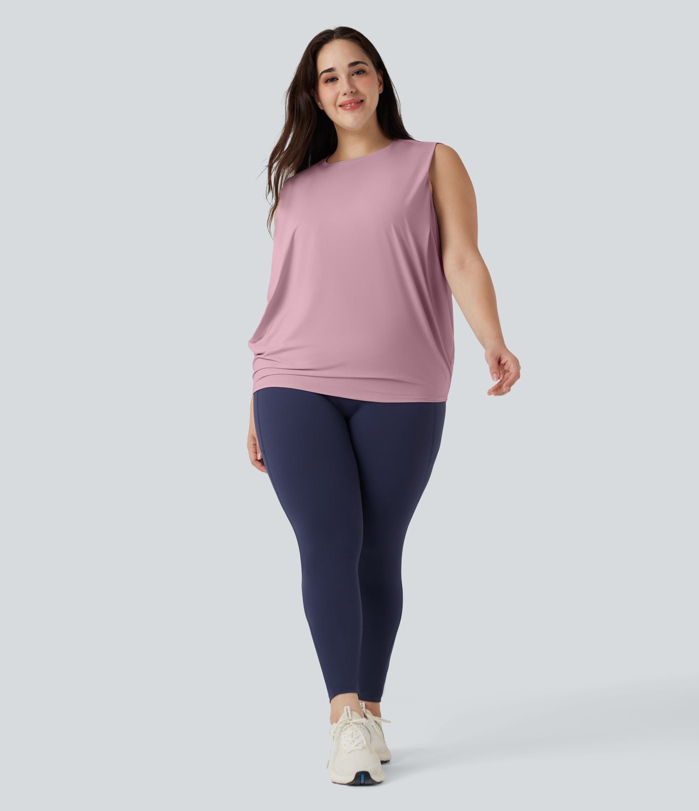 Débardeur yoga grande taille col rond Cool Touch - UPF50+