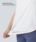 Débardeur yoga grande taille col rond Cool Touch - UPF50+