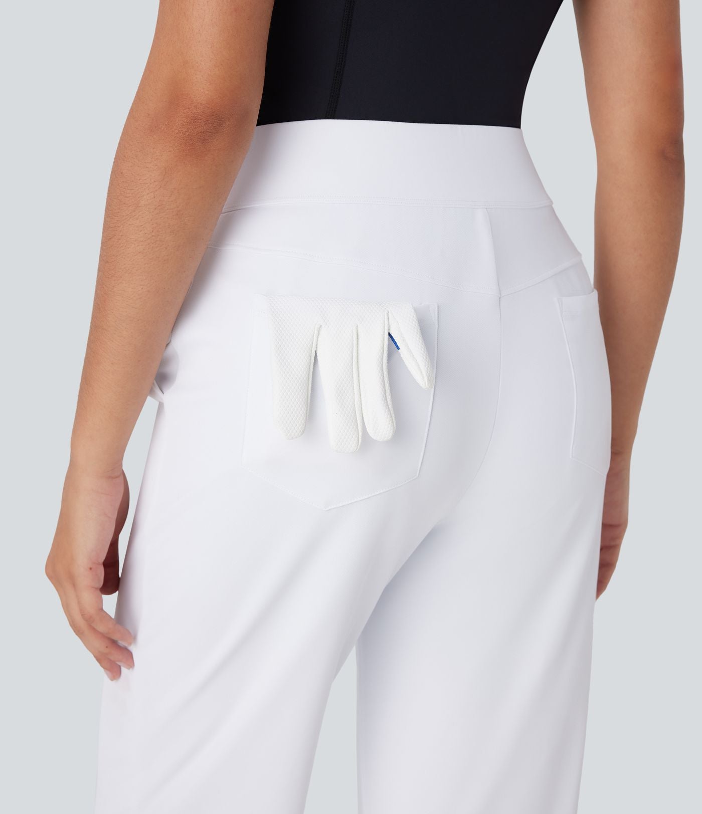Pantalon de golf fuselé, taille mi-haute, séchage rapide, avec poches et poche tee, UPF40+