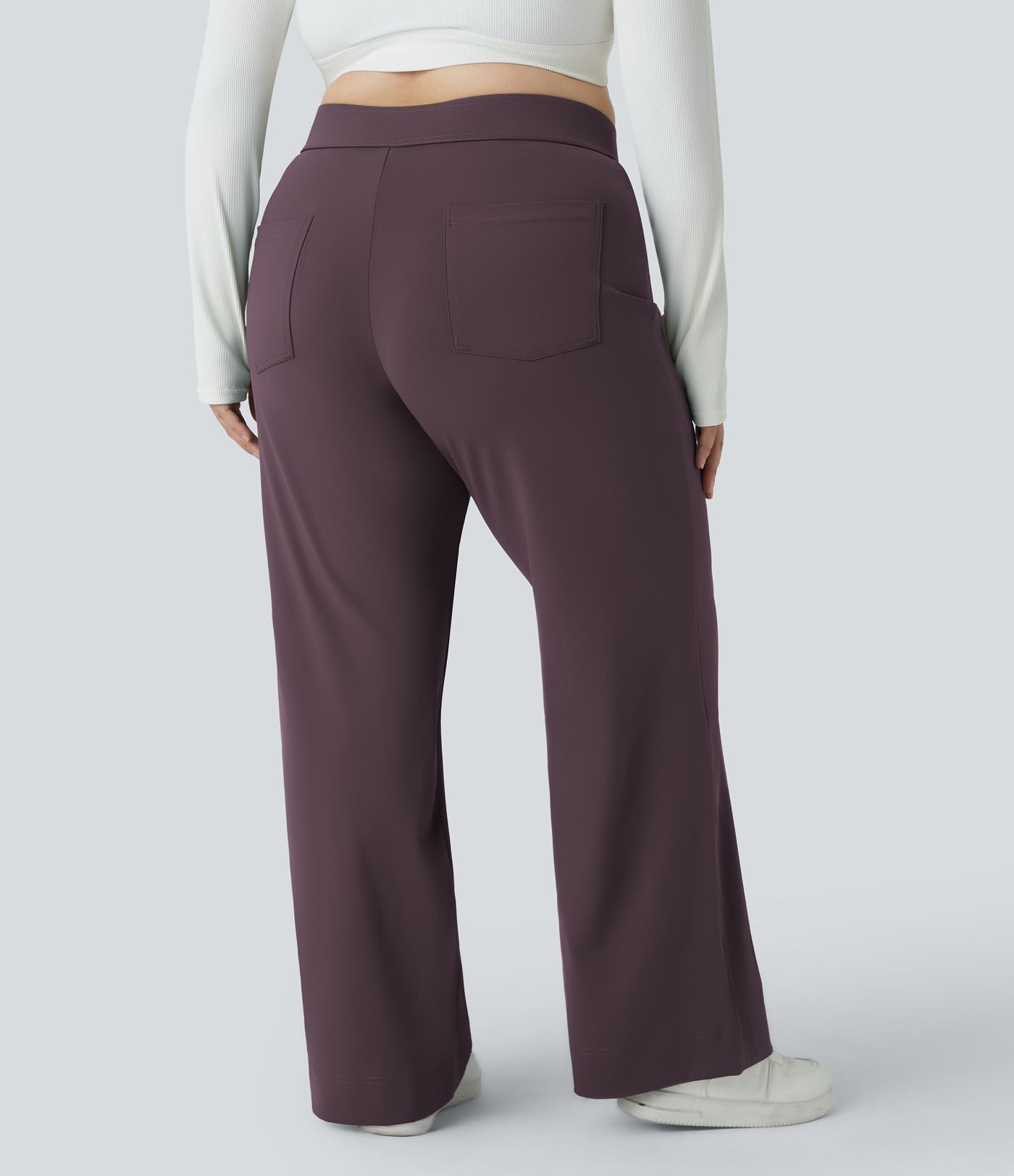 Pantalon coupe droite grande taille taille haute DayStretch avec poches