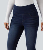 Legging 7/8 en denim gainant taille haute effet push-up Halara Flex™ avec poches