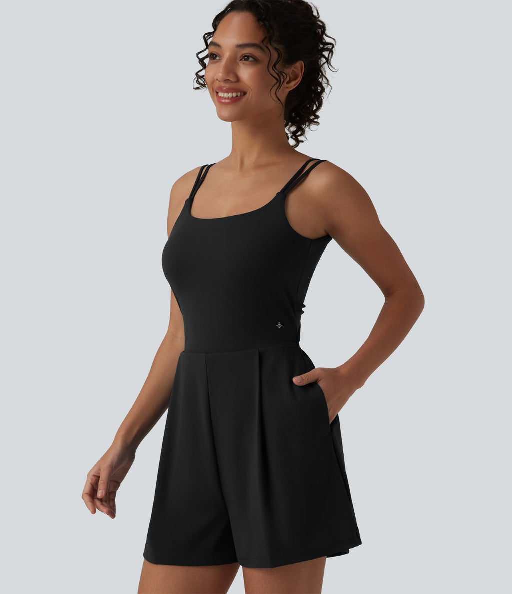 Combinaison de yoga SoftlyZero™ Airy 2-en-1 effet frais InstantCool à doubles bretelles avec brassière intégrée et poches, accès facile Easy Peasy