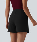 Jupe-short mini tailleur taille haute infroissable longueur rallongée