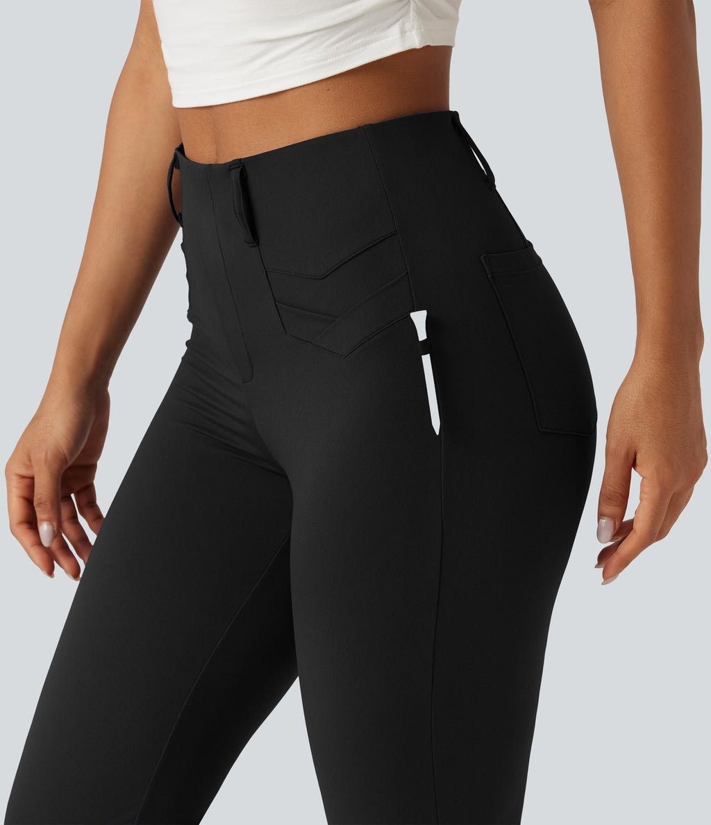 Pantalon de golf flare effet frais InstantCool taille haute à séchage rapide avec poches et protection solaire UPF50+