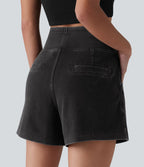 Short en jean ample Halara Flex™ taille haute décontracté avec poches
