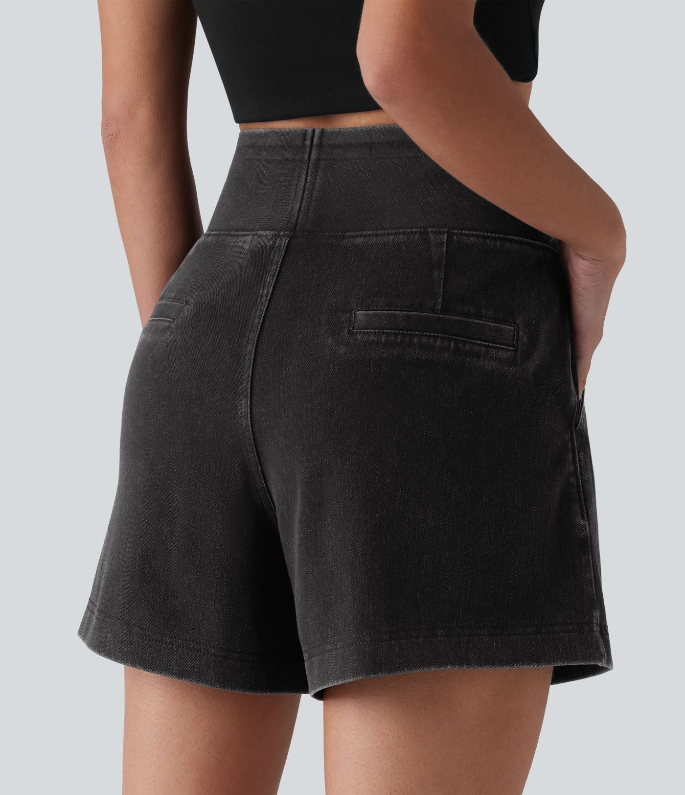 Short en jean ample Halara Flex™ taille haute décontracté avec poches