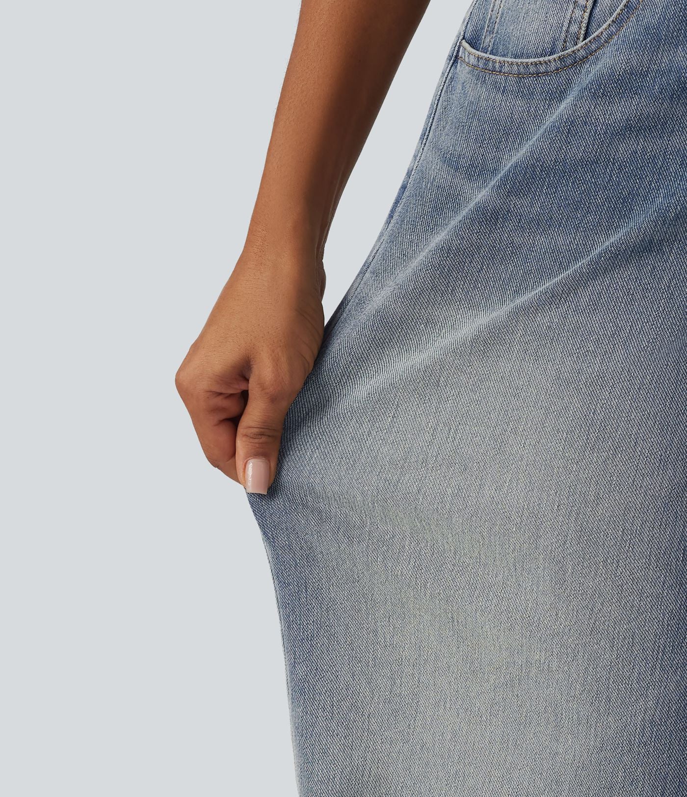 Jean large Halara Flex™ taille basse délavé avec poches