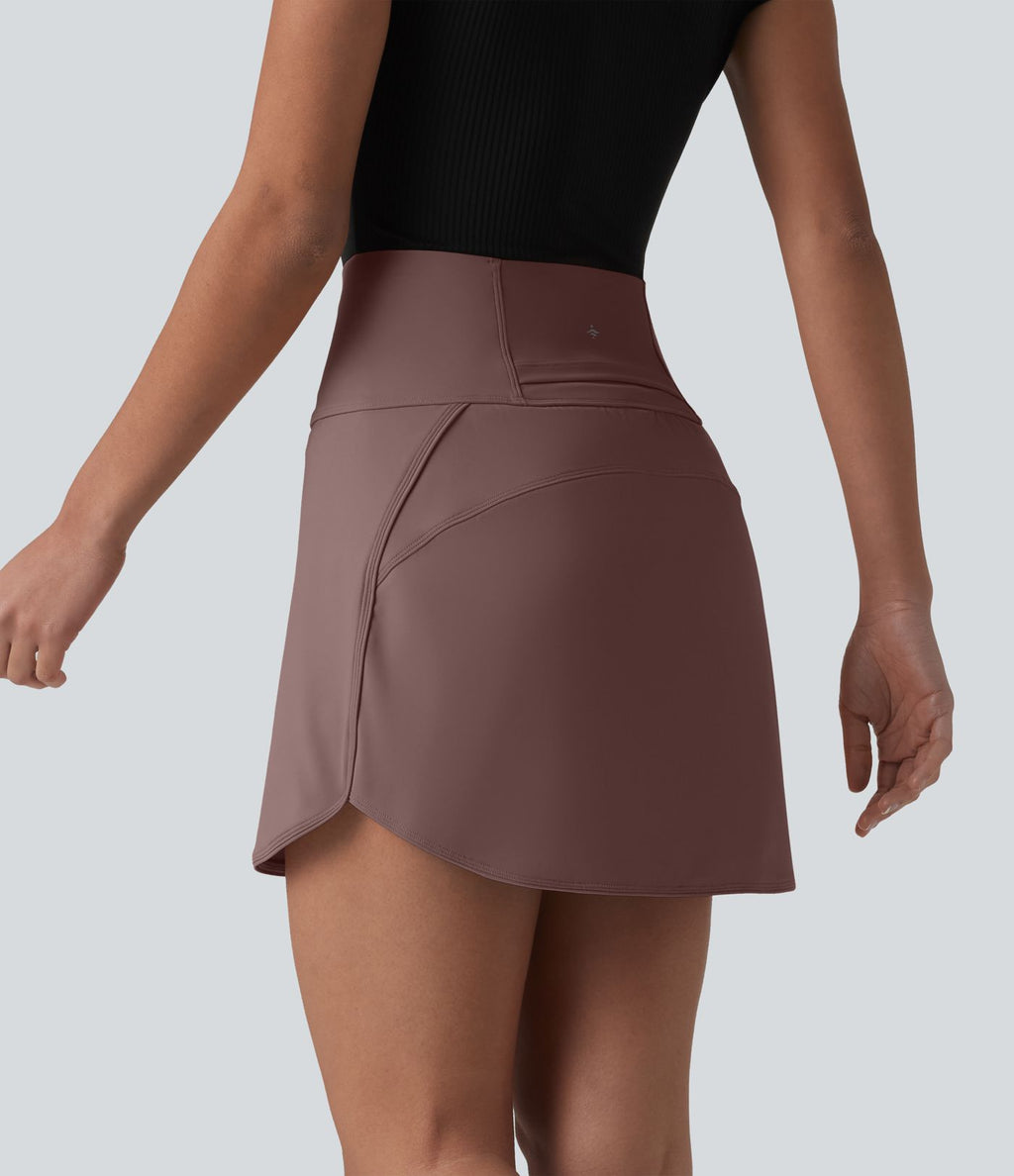 Jupe de golf courte 2-en-1 SoftlyZero™ Airy effet frais InstantCool taille ultra-haute gainant avec ourlet arrondi et poches