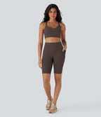 Short cycliste 22,8 cm d'entraînement gainant taille haute avec poches Halara UltraSculpt™