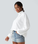 Sweatshirt casual col montant coupe décontractée avec poches
