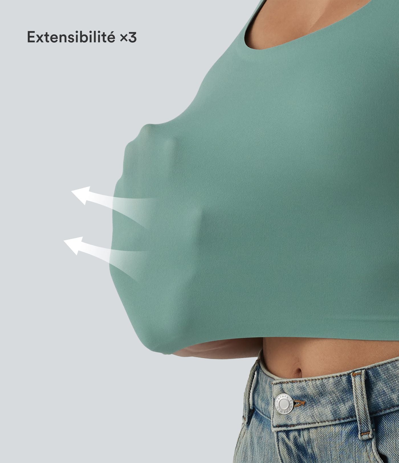 Crop top casual col U avec brassière intégrée — Bonnets B-E