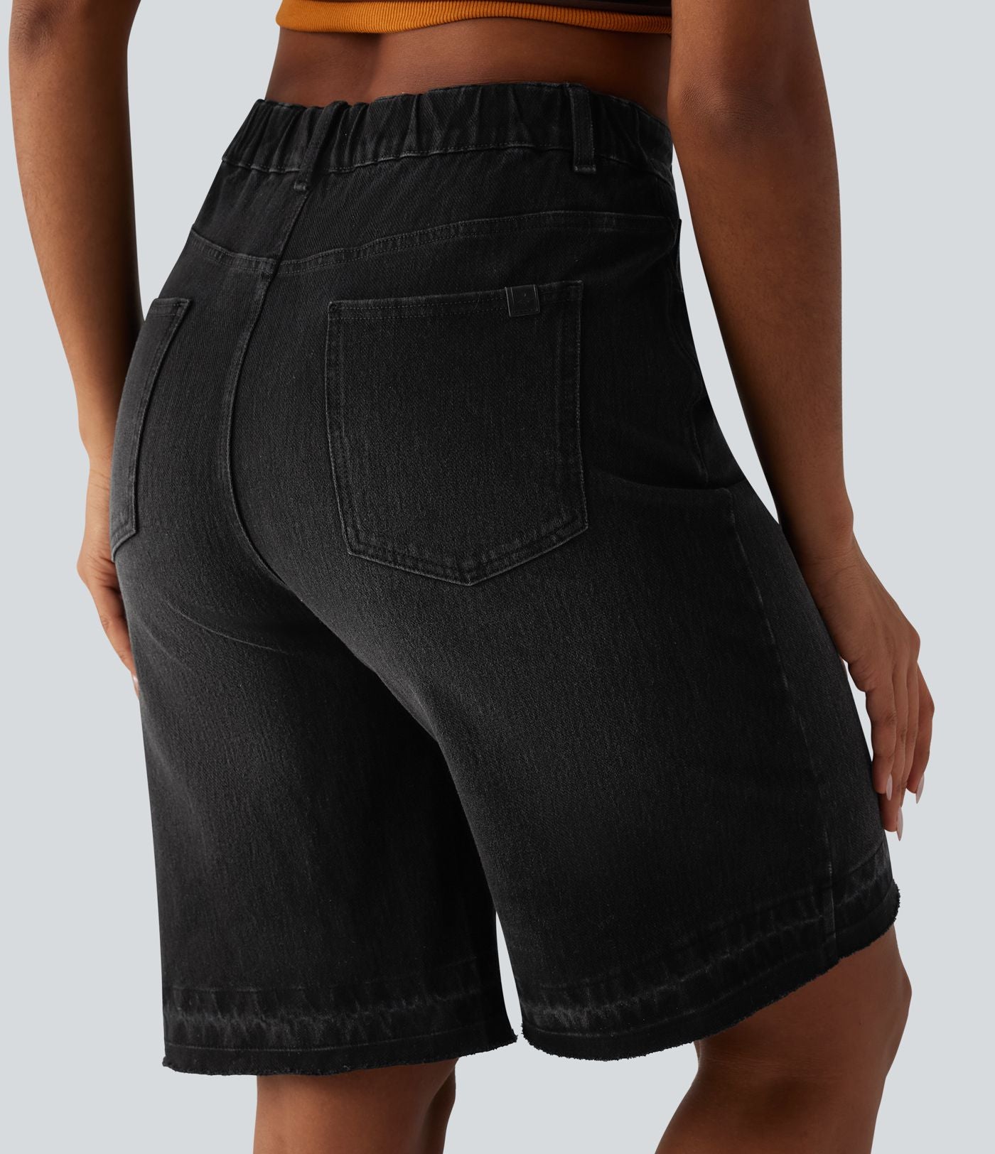 Halara Flex™ Bermuda casual en jean taille haute avec poches