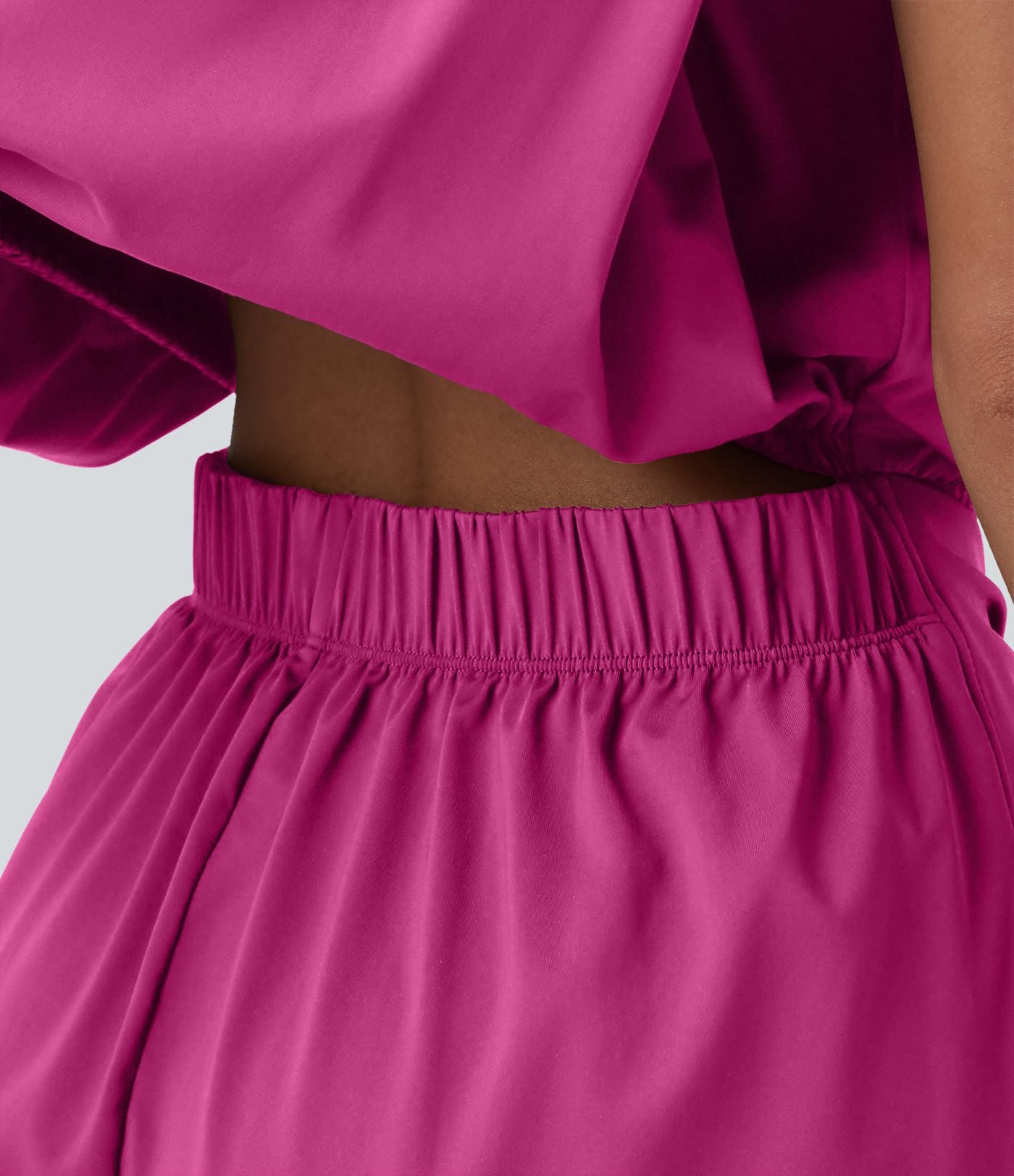 Combishort décontracté col rond sans manches effet frais InstantCool avec nœud frontal et poches, accès facile Easy Peasy, protection solaire UPF50+