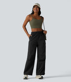 Jogging cargo ample de randonnée taille haute avec poches
