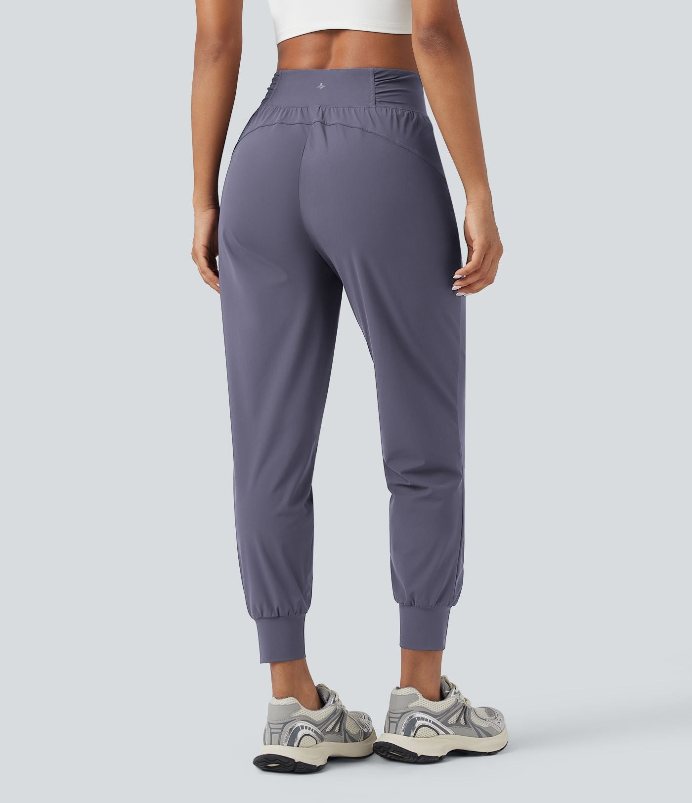 Jogging de danse fuselé froncé séchage rapide effet frais InstantCool taille haute avec cordon de serrage et poches, protection solaire UPF40+