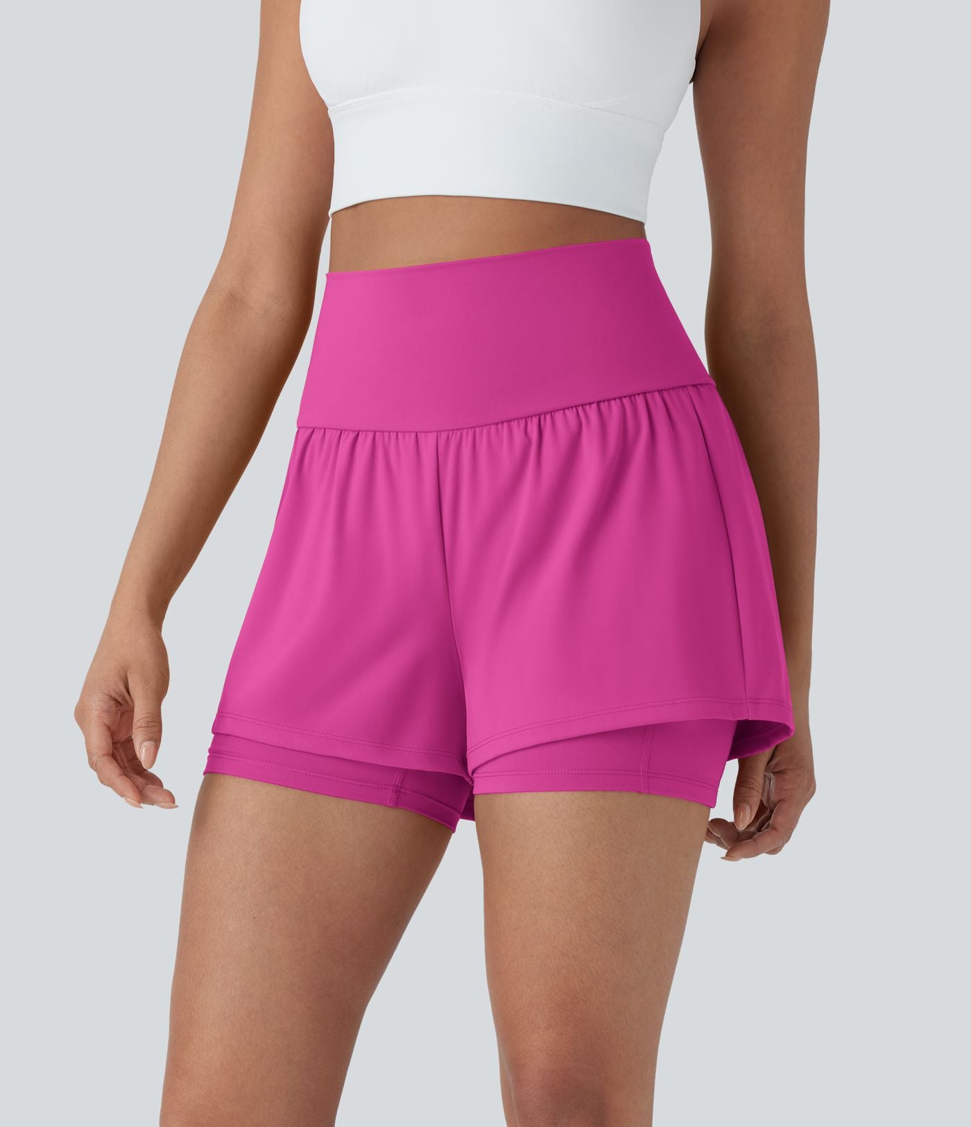 Short de yoga 2-en-1 SoftlyZero™ Airy taille très haute effet frais InstantCool 12,5 cm avec poches