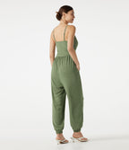 Combinaison jogging décontractée chinée à bretelles réglables, soutien-gorge intégré froncé et poches - Édition Easy Peasy