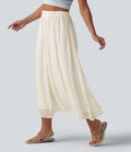 Jupe midi fluide taille haute