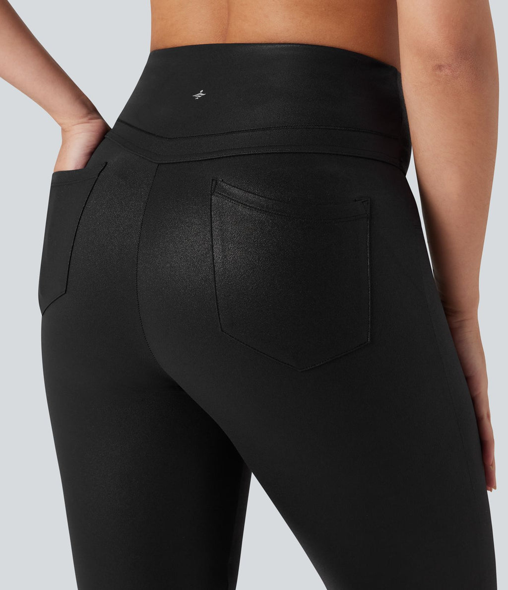 Legging 7/8 de yoga gainant taille haute toucher frais et séchage rapide avec poches - UPF50+ Halara UltraSculpt™