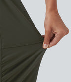 Jogging de course fuselé froncé taille mi-haute à cordon de serrage, séchage rapide, à effet frais InstantCool, avec poches, protection solaire UPF40+