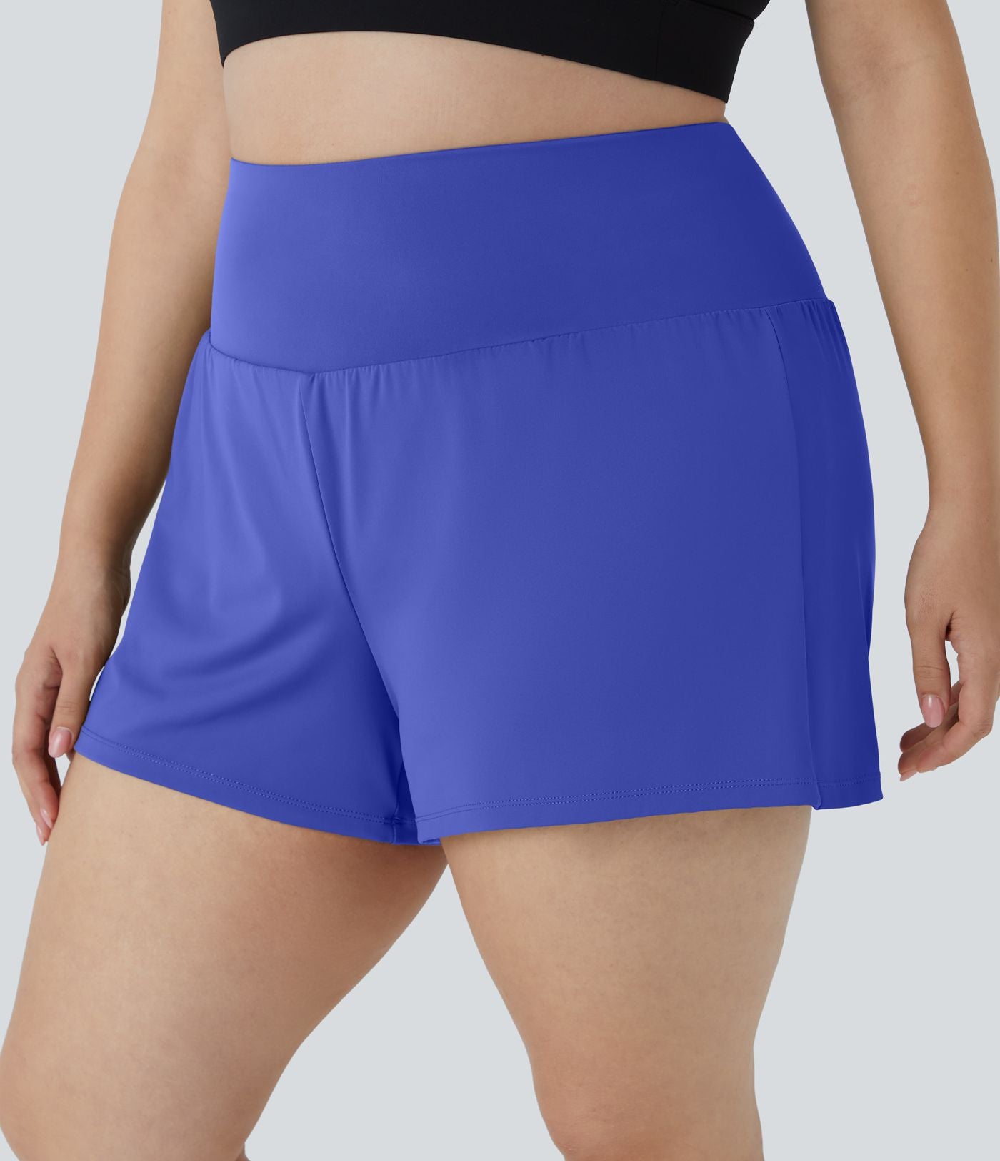 Short 8,8cm Sport Grande Taille 2 en 1 avec Poches Arrière et Poches Latérales Cachées