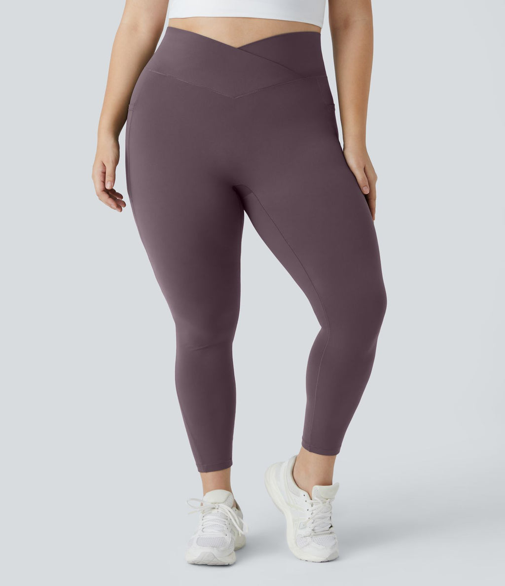 Softlyzero™ Legging Grande Taille Pleine Longueur Taille Haute Poches Latérales Croisée - UPF50+