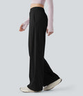 Pantalon yoga large taille haute avec poches