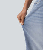 Jean Barrel 7/8 taille basse Halara Flex™ avec poches zippées