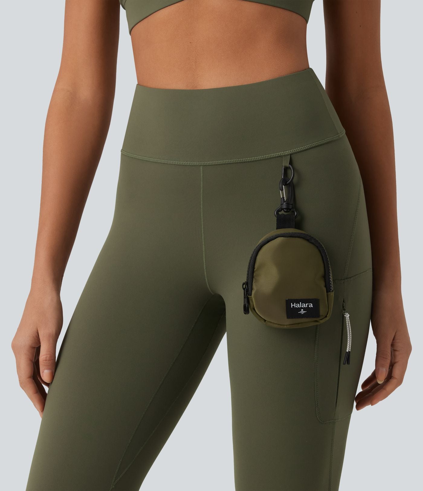 Legging 7/8 Halara UltraSculpt™ randonnée taille haute avec boucle en D et poche zippée