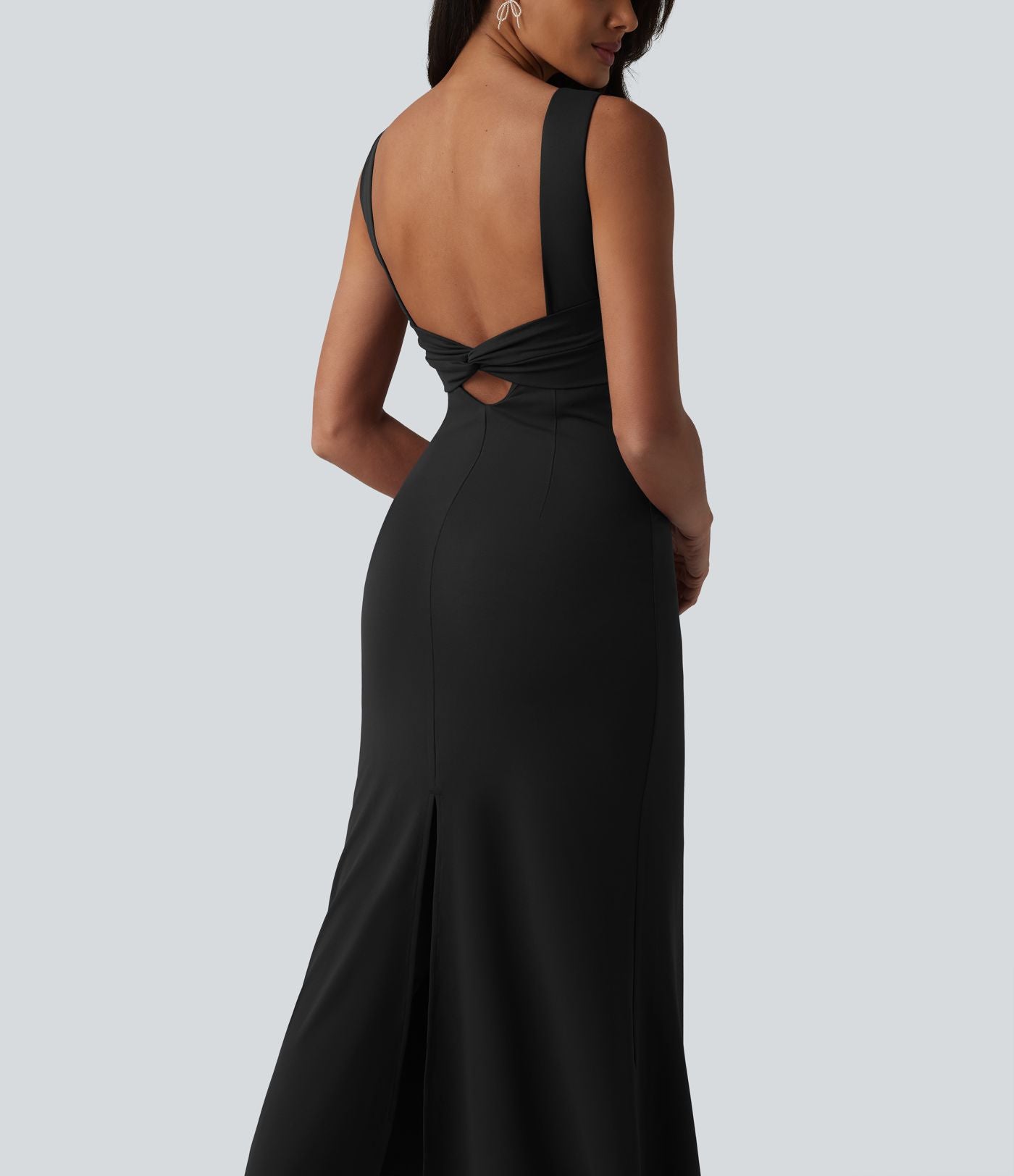 Robe midi sans manches col bateau avec brassière intégrée