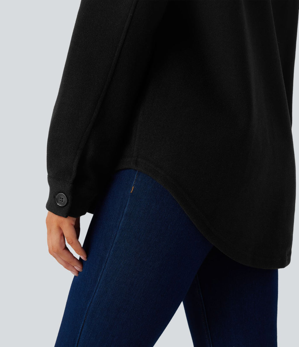 Veste décontractée en molleton manches longues avec poches